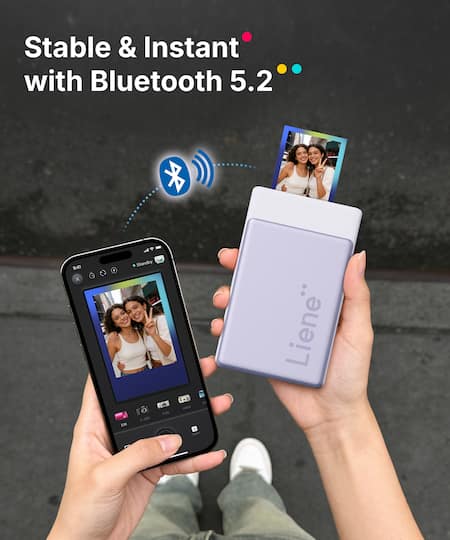 Liene Purple Pearl N200 Pro Portable Photo Printer with Supplies